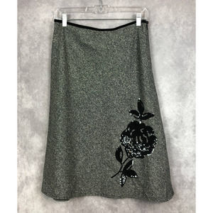 The Limited Tweed Skirt Wool Silk Blend A Line Midi Length Sequins Rose Size 8